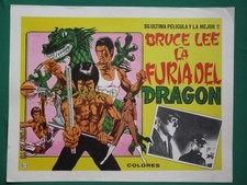 THE GREEN HORNET BRUCE LEE FURY OF THE DRAGON MARTIAL ARTS MEXICAN LOBBY CARD 1
