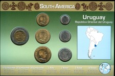 Uruguay 7 Coin Uncirculated Type Set