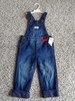 NEW Toddler Girls OSHKOSH B'GOSH Fleece LINED Blue JEAN BIB OVERALLS    Size 3T
