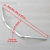 LENKER TREKKING XLC HB-C03 ALU 25,4 Ø  600 MM BREIT  SILBER MATT