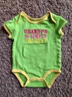 Baby Girl CARTER'S BodySuit One Piece Lime Green GRANDPA IS SIMPLY THE BEST 12 M