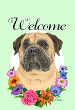 Garden Indoor/Outdoor Welcome Flag (Flowers) - Bullmastiff 630501