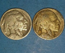 Lot of 2  1918 Philadelphia Mint Buffalo Nickels   ID #67-14,15