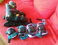 Inline Skater DECATHLON,Gr.47 mit Knie u. Ellbogenschützer  (Brookfield)