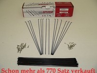 Speichen Nirosta 2mm x WUNSCHLÄNGE 80-298mm schwarz elox.+ Nippel Messing 38 St.