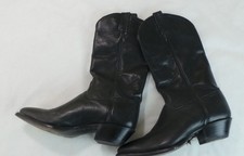Vintage Womens Black Leather Cowboy Western Boots Size 7 1/2