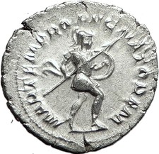 GORDIAN III 243AD Silver Authentic Genuine Ancient Roman Coin MARS WAR i59134