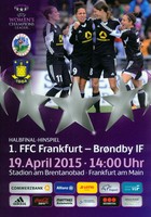 Women's Champions League Programm 1. FFC Frankfurt - Brøndby IF 2015-04-19