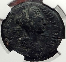 TRAJAN & MARCIANA Anazarbus Cilicia Authentic RARE Ancient Roman Coin NGC i59088