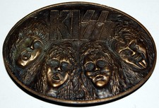 Kiss Faces 1976 Bergamot Brass Works Bronze Belt Buckle Aucoin Era Gene Ace