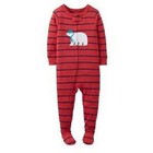 Carter's Boys 2T Micro Fleece Footed Sleeper Pajama Sleepwear red polar bear NEW