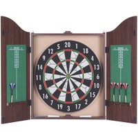 Dartscheibe im Kabinett Profi Dartschrank + 6 Pfeile Bristle Dartboard Steeldart
