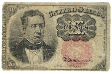 5th Issue Red Seal Ten Cents United States Fractional Obsolete Currency Gift