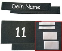 Stutzenhalter Schienbeinschonerhalter 4Set selbst gestalten bedruckt Bänder NEU