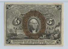 5 Cent Second Issue Fractional Currency Pmg 64 Epq, With Surcharge "18-63"