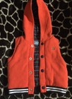 Baby Gap Boys hooded vest size 12-18 Mos In Orange & Stripe Inside