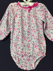 New/Tags 12 Month Oshkosh Baby Girl 100% Cotton Poplin LS Floral Bodysuit