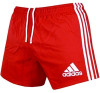 Adidas Heren Shorts kurze Sporthose Freizeit Hose Fitness Laufhose Men rot/weiß