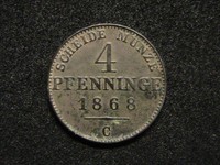 Preussen 4 Pfennig 1868 C ss/vz 