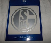  FC SCHALKE 04 - Auto-Aufkleber  8cm, Farbe: silber -- Neu,OVP,Lizenzartikel