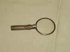 vintage metal brass loupe magnifier folding pocket scarce round!