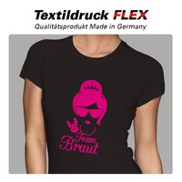 T-Shirt Funshirt Team Braut Wunschtext bedrucken Motiv Schriftzug JGA Abishirt