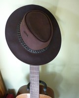 Echter australischer Lederhut, Marke Bush-Skins, 5H01, Cowboyhut, braun, 55/56
