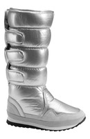 LADIES SUPER WINTER WARM FUR LINED SILVER SNOW MOON BOOTS SIZE 6 7 7.5 8