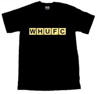 Scrabble Letters West Ham Utd Black T-SHIRT ALL SIZES