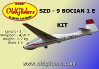 NEW!!! NEW!!!  OldGliders SZD-9 Bocian 1e 1:4  4,5m.  KIT NEW!! NEW!!!