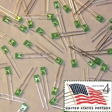 100x Green 2x3x4mm Rectangle Leds Diffused Wide Angle Light LED USA