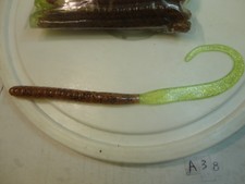 Bulk 10 1/2" Curly Tail Worms Pumpkinseed w/Grn w/Glitter Tail 10 Cnt(New Other)