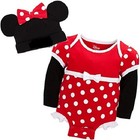 MiNNie MoUSe~CuDDlY~ReD~BODYSUIT+CAP~NWT~0-24M~2yrs~Costume~Disney Store~Junior