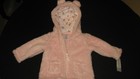 NWT CARTERS BABY GIRL PINK SHERPA BEAR HOODED ZIP UP JACKET 3 MONTHS