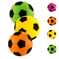 3 x Softball, Fußball, Spielball für Kinder, Ball 12 cm bunt, Weicher Ball
