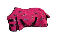 Shetty Pony Weidedecke Regendecke Pferde-Motiv wasserdicht pink 75-135cm NEU