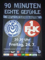 MSV Duisburg - 1. FC Kaiserslautern Postkarte Saison 2015/2016