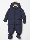 Baby GAP Boys Girls Warmest Down Snowsuit Navy One-Piece Romper 0 3 6 mo NWT $88