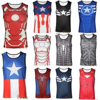 Herren compression Hemd Marvel Iron Man Tank Top Sport Fitness Shirt Jersey Tops