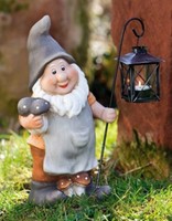 Gartenzwerg mit Laterne, 32cm hoch,  Gartendekoration, 