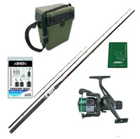 Feederset Angelset Feederrute mit Rolle Schnur ,2 Spitzen, Sitzkiepe, Feederbox 