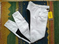 Neue HKM Vollbesatz Turnier Reithose Gr. 34 - 54 weiß/schwarz