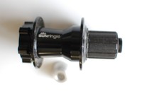 Sun Ringle Abbah DH Nabe 135mm 6 Loch mit Adapter silber Logo gross