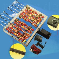 Edelstahl Alu Grill Spießdreher für 11 Schaschlik Spieße Mangal TÜV Мангал