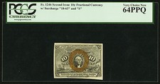 Fractional Note: Fr. 1246 10 Cents Pcgs 64 Ppq - 2nd Issue 10c