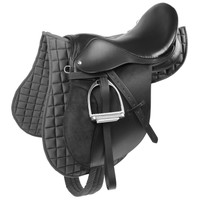 KERBL Sattel-Set Leder Pferdesattel Ponysattel Vielseitigkeitssattel