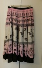 Vtg Folk Art Print Circle Skirt Dcc Missy Boho Gypsy M