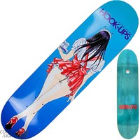 HOOK-UPS "Kellnerin in Schwierigkeiten" Skateboard Deck 8" x 31.75" Anime