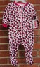 New Fisher-Price Girls Pink Heart Long Sleeve Footed Pajama Outfit sz 3-6 months