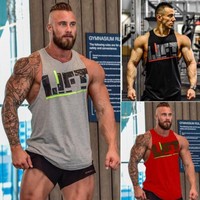 Herren Gym Singlet Tank Tops Stringer Bodybuilding Muskel Fitness Weste Neu